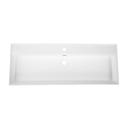 Saniclass Legend Lavabo pour meuble - 121x47x12cm - avec trop-plein - 1 vasque - 1 trou de robinet - céramique - blanc brillant