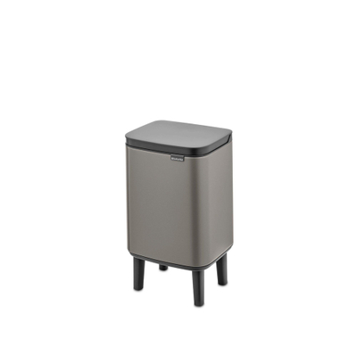 Brabantia Bo Hi Afvalemmer - 4 liter - kunststof binnenemmer - platinum