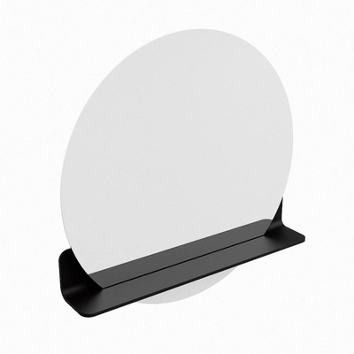 Mondiaz SPOT miroir – Ø 70 cm – avec tablette – Urban (noir)