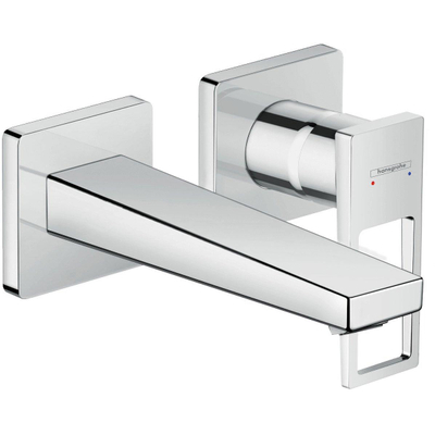 Hansgrohe Metropol Inbouw wastafelmengkraan - afbouwdeel - wandmontage uitloop 165mm - hoogglans chroom