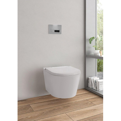 QeramiQ Luma WC-douche - Sans rebord - sèche-cheveux - douchette féminine - Blanc brillant