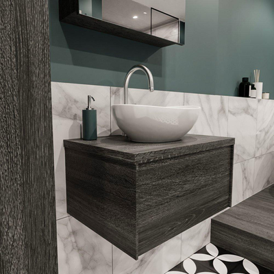 Mondiaz LUSH Meuble salle de bains avec 1 tiroir lavabo BARCO 60x30x45cm Centre 1 trou de robinet Anthracite