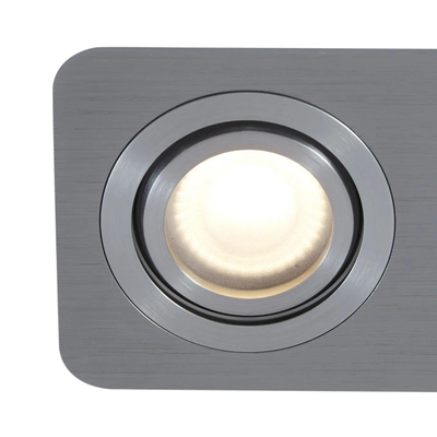 QAZQA Alberto Ensemble spots encastrées - set de 2 spots - 11x17,5cm - y compris ampoule led claire - IP44 - Rectangulaire - Gunmetal