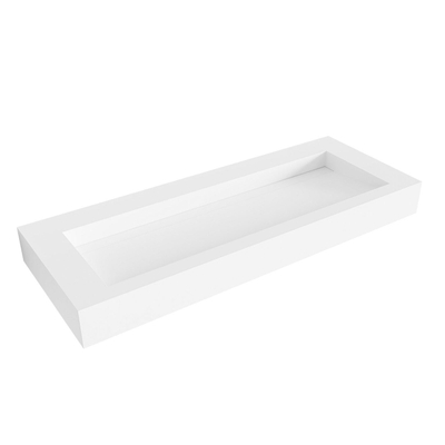 Mondiaz AVON Vrijhangende wastafel - 120cm - wasbak midden - rand 12cm - Solid surface Talc