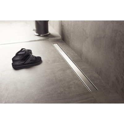 Easy drain compact 30 ff zero canal de douche monoplaque avec sortie latérale 6x60cm acier inoxydable