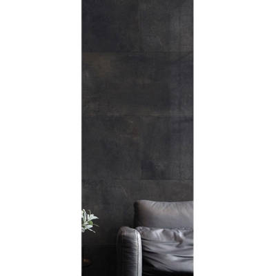 Terravito Dalora carreau mural et de sol - 30x60cm - 9mm - Rectangulaire - rectifié - effet béton - noir mat