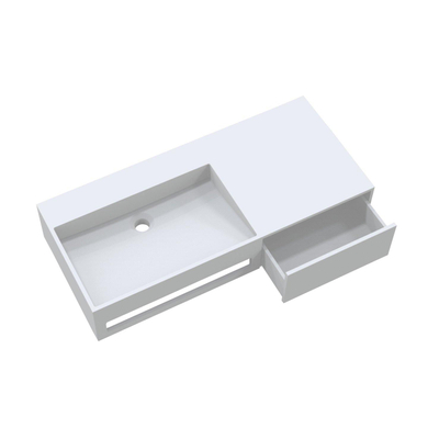 Best Design Spring Lavabo avec tiroir 90x40x17cm Just Solid Blanc mat
