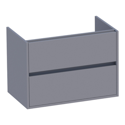 BRAUER Adore meuble sous-lavabo - 80x46x55cm - 2 tiroirs softclose - sans poignée - 1 découpe pour siphon - gris mat