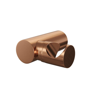Brauer Copper Edition Badkraan opbouw - douchegarnituur - 2 gladde knoppen - handdouche rond 3 standen - PVD - geborsteld koper
