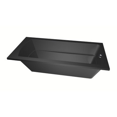 Xenz Bodysize ligbad - 180x90cm - met overloop - zonder afvoer - Acryl Ebony mat