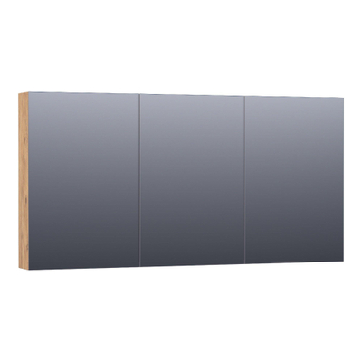 BRAUER Impress armoire de toilette – 139 x 70 x 15 cm – 3 portes, portes-miroir double face – Chateau