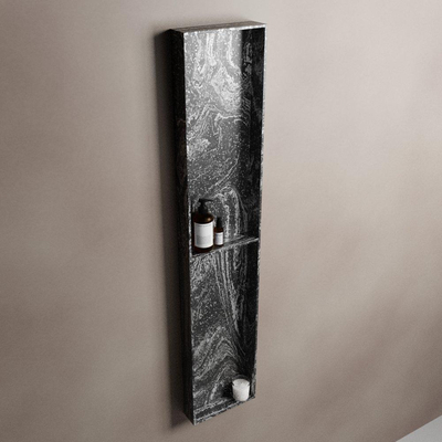 Mondiaz EASY Niche salle de bains - 89.5x8x29.5cm - à encastrer ou à monter - 2 compartiments - Lava