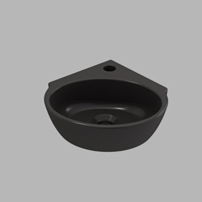 Plieger Corner lave-mains d'angle 1 trou de robinet sans trop-plein noir mat