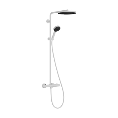 HansgrohePulsify Puro1jet ensemble colonne de douche ecosmart 260 thermostatique 3jets douchette et flexible de douche 160cm mat blanc