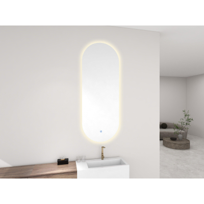 Wiesbaden Lumia miroir ovale avec LED, dimmable et chauffage miroir 50 x 100 cm