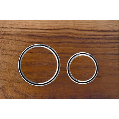 Plaque de commande Geberit Sigma50 - chasse d'eau à 2 boutons - rond - chrome/noyer américain