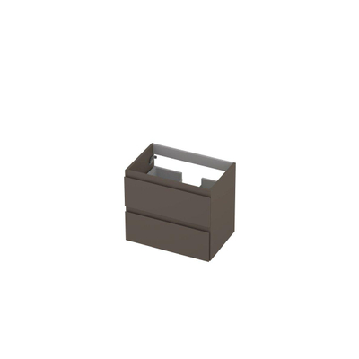 INK Wastafelonderkast - 60x40x52cm - 2 lades - greeploos - MDF lak - Mat taupe