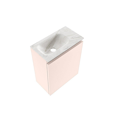 MONDIAZ TURE-DLUX 40cm toiletmeubel Rosee. EDEN wastafel Ostra positie links. Met 1 kraangat.