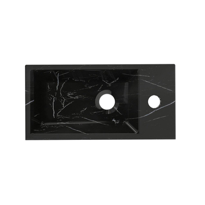 Riho Livit Tiny Fontein - 1 kraangat rechts - 41x20.5x10.5cm - zwart marmer