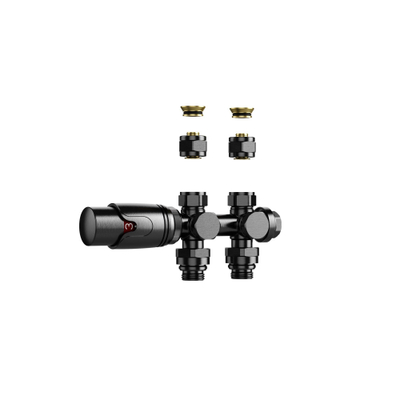 Belrad Robinet de radiateur - 19.8x4.3 - thermostatique - raccord mural et au sol - 1/2MX16/2 M30 - gunmetal