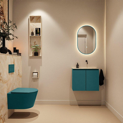 MONDIAZ TURE-DLUX Meuble toilette - 60cm - Smag - EDEN - vasque Frappe - position droite - sans trou de robinet