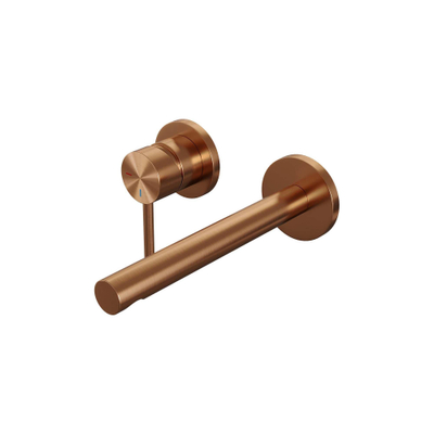Brauer Copper Edition Wastafelmengkraan inbouw - rechte uitloop rechts - hendel lang smal - model A2 PVD - geborsteld koper
