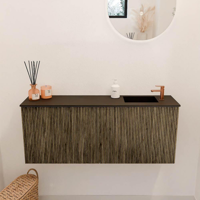 Mondiaz JOYA 100cm toiletmeubel - kleur Dusk - Wastafel FAYE positie Rechts 1 kraangat kleur Urban.