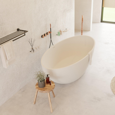 Ideavit Solidellipse Vrijstaand bad 180x88cm ovaal Solid surface wit