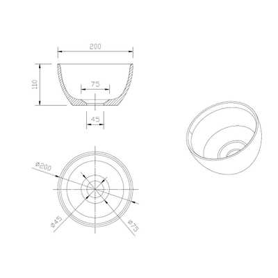 Best Design arezzo fontein opbouwkom just-solid ø 20 cm lava (grijs)