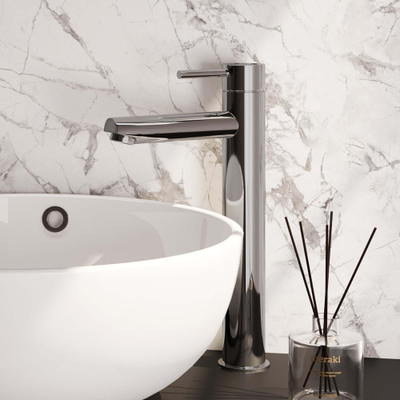 Brauer Chrome Edition wastafelkraan - model A - opbouw - hoog - voorsprong 15cm - chroom