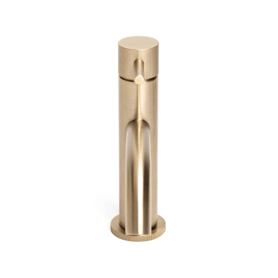 Crosswater MPRO Wastafelkraan - met geribbeld design - zonder waste - geborsteld messing (goud)