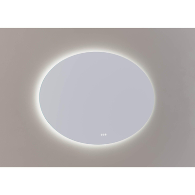 Thebalux M12 miroir – ovale – 140 x 90 cm – LED indirecte tout autour – chauffage de miroir, à intensité variable – Argent