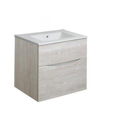 Crosswater Glide II ensemble de meubles de salle de bain - 50x45x52cm - 2 tiroirs lavabo sans poignée - blanc chêne nordique