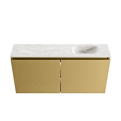 MONDIAZ TURE-DLUX Meuble WC 100 cm Oro. EDEN lavabo Ostra position à droite. Sans trou de robinet.