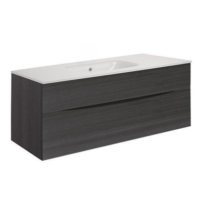 Crosswater Glide II Badmeubelset - 100x50x45cm - 2 lades - greeploos - wastafel ice white - steelwood (hout)