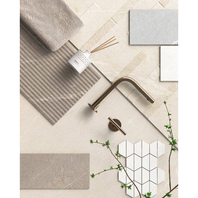 Colorker Dhara Carrelage à motif bande décoré - 30x60cm - 9mm - rectifié - Porcellanato - Sand (beige)