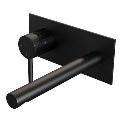 BRAUER Stripe Mitigeur lavabo encastré - bec droit et plaque de recouvrement - modèle A2 - noir mat