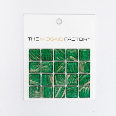 SAMPLE The Mosaic Factory Amsterdam Carrelage mosaïque - 2x2x0.4cm - pour mur et sol pour intérieur et extérieur carré - verre vert moyen