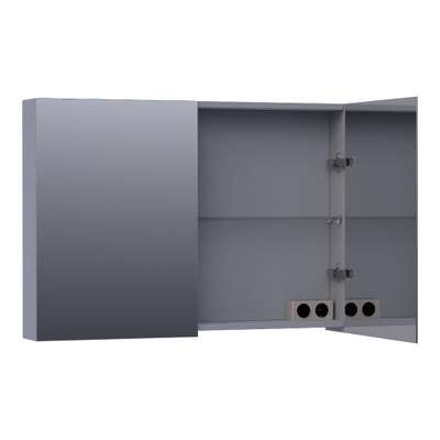 BRAUER Impress armoire de toilette – 99 x 70 x 15 cm – 2 portes, portes-miroir double face – Gris mat