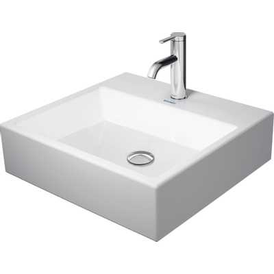 Duravit Vero Air Lavabo à poser - 50x47cm - avec trou de robinet - sans trop-plein - rectifié - dos émaillé - WonderGliss - blanc