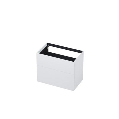 INK P2o Wastafelonderkast - 80x45x65cm - 2 lades - push to open - met rechte opdekfronten - MDF lak - Mat wit