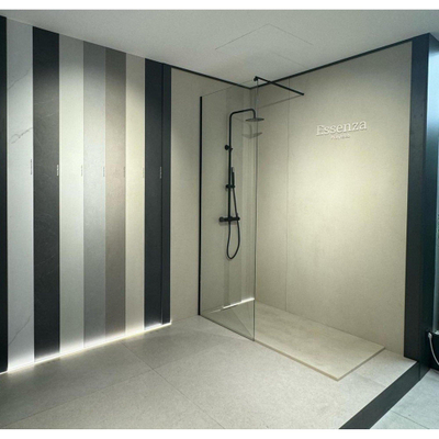 Zenon Essenza West Douchebak - 100x80cm - antislip - antibacterieel - mineraalmarmer - rechthoek - Ego Anthracite