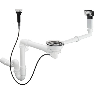 Hansgrohe D16-11 automatische afvoerset voor enkele waskom graniet chroom