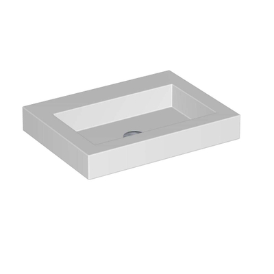 Ink momento lavabo 60x9x45cm 0 trous pour robinet 1 évier polystone blanc mat seconde choix