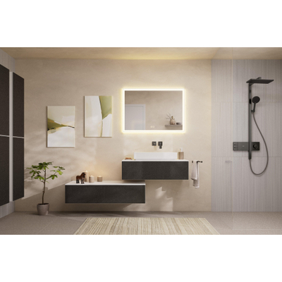 Hansgrohe Raindance alive Q - showerpipe 210/340 2jet - ecosmart - thermostaat - geborsteld zwart chroom (antraciet)