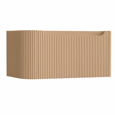 H&R Badmeubelen Juice Wastafelonderkast - 80x45x40cm - linkerhoek afgerond - 3D-front - 1 lade - geïntegreerde greep - peach
