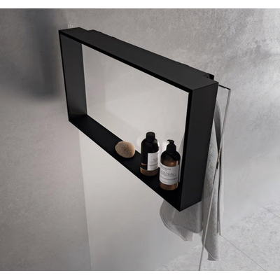 Novellini Frame Hangend Planchet 60x8,5x40 cm Mat Zwart TWEEDEKANS