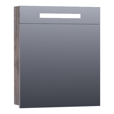Miroir Armoire BRAUER Promise - 60x70x15cm -- avec éclairage direct 1 porte miroir simple à gauche en bois flotté