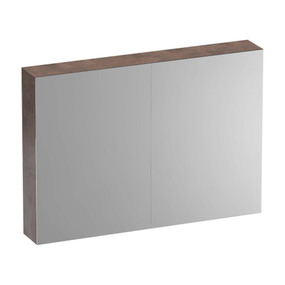 BRAUER Impress Deluxe armoire de toilette - 100x70x15cm - éclairage interne et externe - 2 portes miroir double face - Erosion