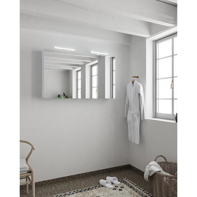 Mondiaz CUBB armoire de toilette – 120 x 70 x 18 cm – 2 portes – Clay (bleu clair/gris)